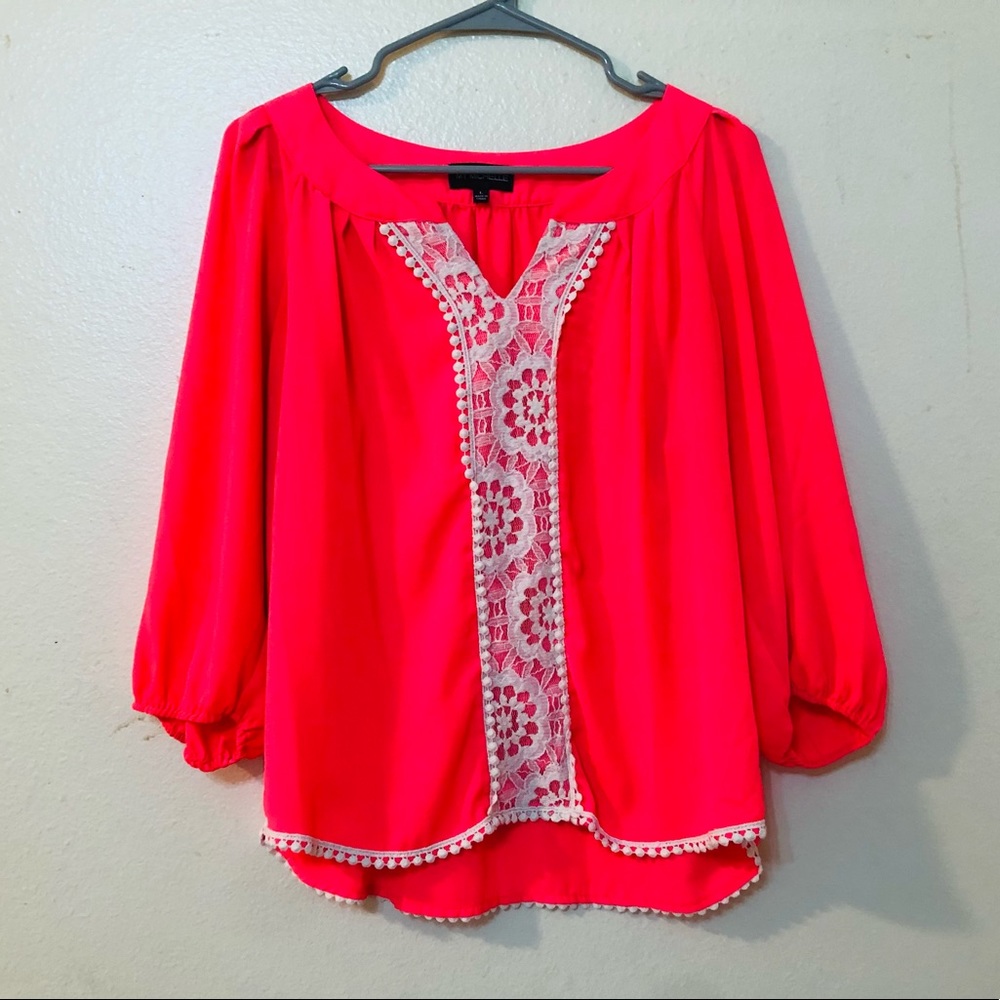 My Michelle Pink lace blouse